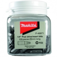 Wickes  Makita P-49971 Screwdriver Bit Pozi NO2 25mm - Pack of 100