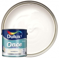 Wickes  Dulux Once Satinwood Paint - Pure Brilliant White - 2.5L