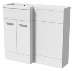 Wickes  Wickes Geneva White L-Shaped Left Hand Freestanding Vanity &