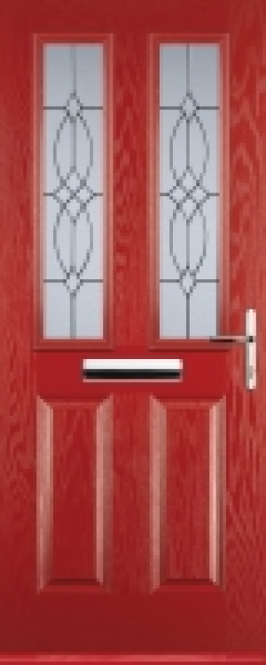 Euramax 2 Panel 2 Square Left Hand Red Composite Door - 920