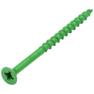 Wickes External Grade Screws - Green No 10 x 76mm Pack of 10
