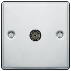 Wickes  BG Screwed Raised Plate Single Socket For Tv Or Fm Co-Axial 