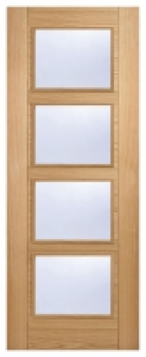 LPD Internal Vancouver 4 Lite Pre-Finished Oak FD30 Fire Doo