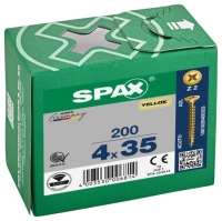 Wickes  Spax Pz Countersunk Yellox Screws - 4x35mm Pack Of 200