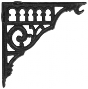Black Roman with Hook Shelving Bracket - 150 x 150mm