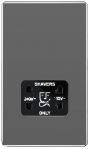 BG Screwless Flatplate Black Nickel Dual Voltage Shaver Sock