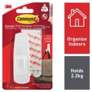 Command White Large Utility Hook