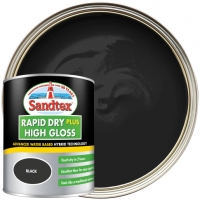 Wickes  Sandtex Rapid Dry Plus High Gloss Paint - Black - 750ml