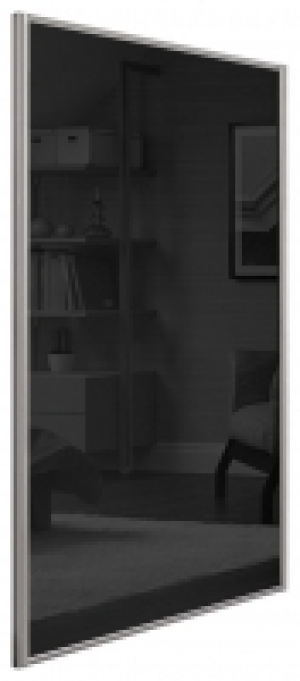 Spacepro Heritage Loft Sliding Door Silver Frame Black Glass