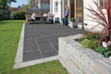 Wickes  Marshalls Aluri Limestone Riven Charcoal Paving Slab Mixed S