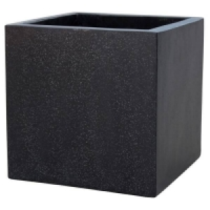 Fibrecement Plaza Cube Garden Planter in Black - 34cm