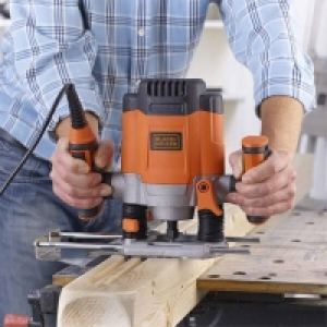 Black+decker 10 Piece Router Bit Se BLACK+DECKER 6.35mm 1200W Corded Plunge Router with Accessor