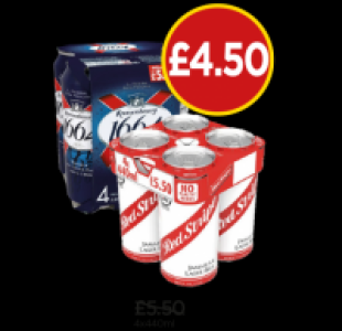 Kronenbourg, Red Stripe £4.50
