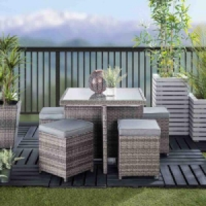 Monaco 4-Seater Rattan Effect Casual Dining Set £249.99