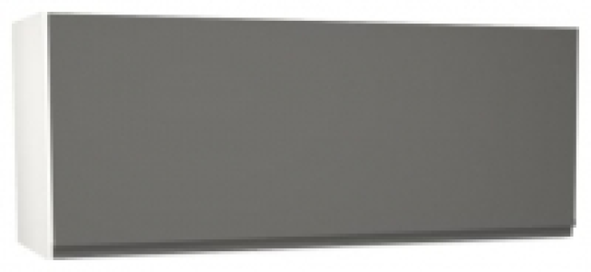 Madison Dark Grey Gloss Handleless Narrow Wall Unit - 900mm