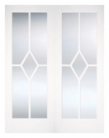Wickes  LPD Internal Reims Pair Primed White Solid Core Door - 1168 