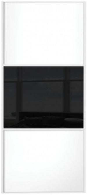 Spacepro Sliding Wardrobe Door Wideline White Panel & Black