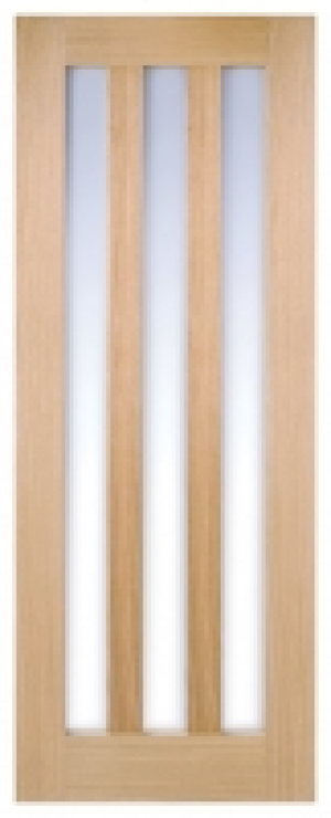 Wickes  LPD Internal Utah 3 Lite Pre-Finished Solid Oak Core Door - 