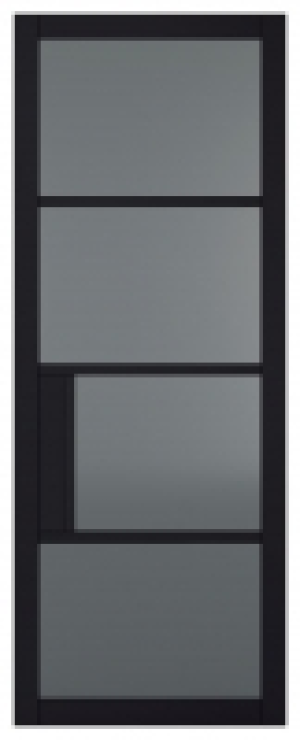 Wickes  LPD Internal Chelsea 4 Lite Tinted Primed Plus Black Solid C
