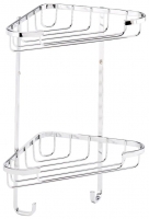 Wickes  Croydex Rust Free Chrome Small 2 Tier Corner Shower Basket -