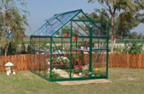 Palram Canopia 6 x 8ft Harmony Aluminium Apex Greenhouse wit