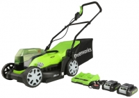 Wickes  Greenworks Cordless Lawn Mower 48V with 2 x 24V 2Ah Batterie