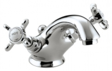 Wickes  Bristan 1901 Chrome Crosshead Basin Mixer Tap with Pop-Up Wa