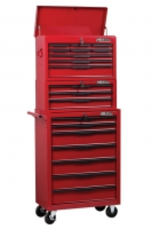 Wickes  Hilka Heavy Duty 19 Drawer Mobile Combination Unit - Red