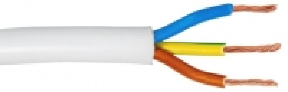 3 Core Heat Resistant Flexible Cable 1.5mm² 3093Y White 50m