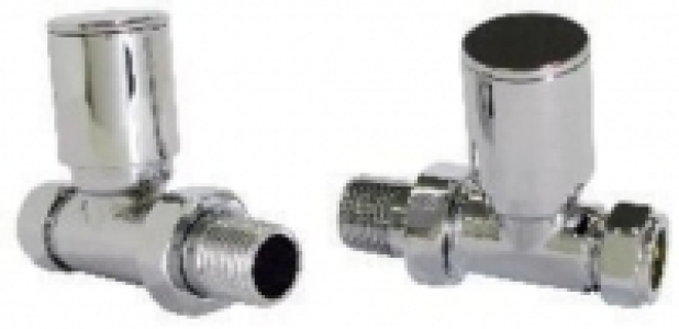 Wickes  Wickes Contemporary Chrome Round Straight Radiator Valves - 