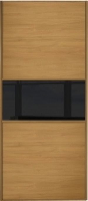 Spacepro Sliding Wardrobe Door Fineline Oak Panel & Black Gl