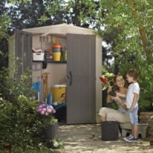 Keter Factor 6 x 6ft Double Door Outdoor Apex Plastic Garden