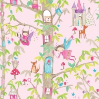 Wickes  Arthouse Woodland Fairies Pink Wallpaper 10.05m x 53cm