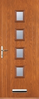 Wickes  Euramax 4 Square Right Hand Oak Composite Door - 920 x 2100m