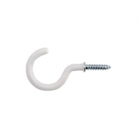 Wickes  Wickes Round Cup Hook - White Pack of 25