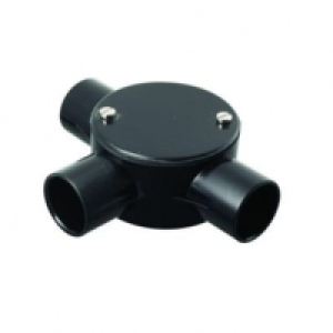 Wickes  Wickes 3 Way Tee Junction Box - Black 25mm