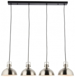 Saxby Kella Four Light LED Bar Pendant - Satin Nickel & Matt