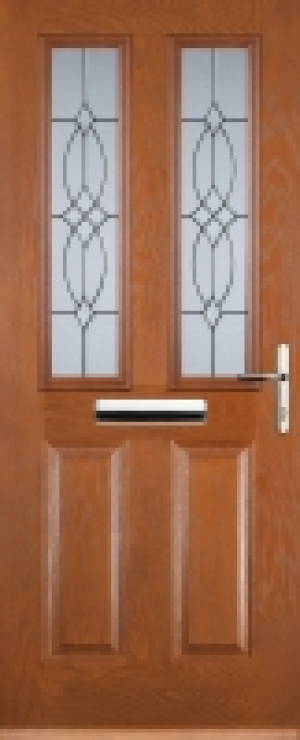 Euramax 2 Panel 2 Square Left Hand Oak Composite Door - 880