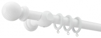 Wickes  Wickes 28mm Wooden Curtain Pole White (2.4m)