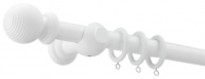 Wickes 28mm Wooden Curtain Pole White (2.4m)