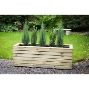 Homebase Mixed Softwood Forest Garden Wooden Linear Long Planter