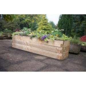 Homebase Mixed Softwood Forest Garden Wooden Caledonian Garden Trough Planter