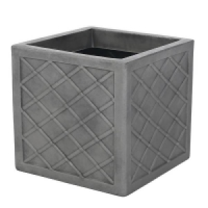 38 X 38 X 39cm Square Slate Garden Planter Ash - 38cm