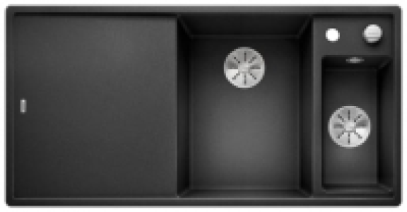 Wickes  Blanco Axia 1.5 Bowl Silgranit Inset Kitchen Sink - Black