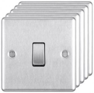 BG 10 Amp Screwed Raised Plate Single Switch 2 Way 5 Pack -