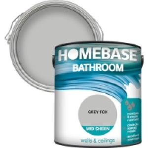 Homebase Paint Homebase Bathroom Mid Sheen Paint - Grey Fox 2.5L