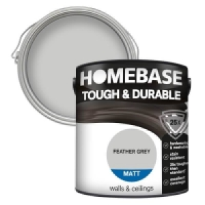 Homebase Paint Homebase Tough & Durable Matt Paint - Feather Grey 2.5L