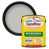 Homebase Sandtex Sandtex Ultra Smooth Masonry Paint - Light Grey - 5L