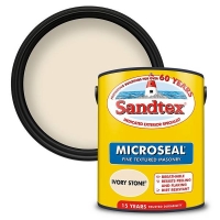 Homebase Sandtex Sandtex Textured Masonry Paint - Ivory Stone - 5L