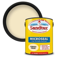 Homebase Sandtex Sandtex Textured Masonry Paint - Cornish Cream - 5L